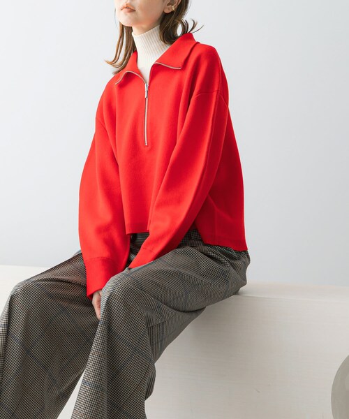 URBAN RESEARCH ROSSO（アーバンリサーチロッソ）の「ハーフジップニット（ニット/セーター・レディース・L/GREIGE/RED・FREE）」の16枚目の写真