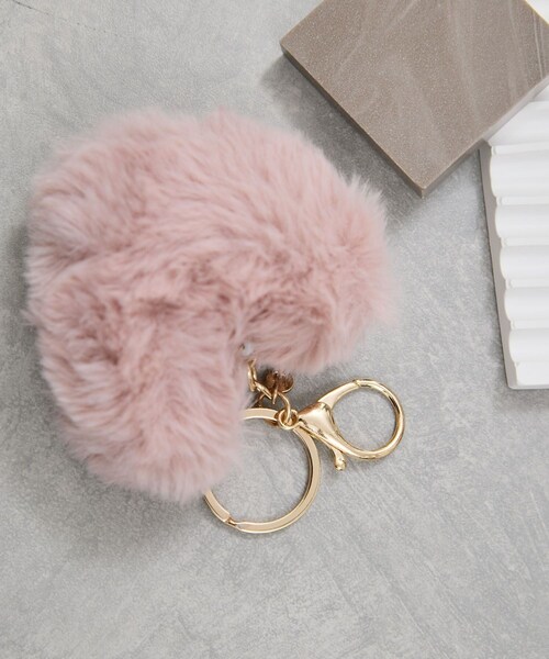 VIS(ビス)の「ハートファーチャーム(キーホルダー・レディース・オフホワイト/ベージュ/ピンク・F)」の6枚目の写真