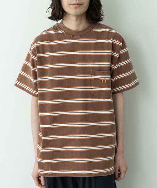 URBAN RESEARCH Sonny Label（アーバンリサーチサニーレーベル）の「HANG TEN　LA HOJJA BORDER T-SHIRTS（Tシャツ/カットソー・メンズ・OFF/BRWON・M/L）」の13枚目の写真