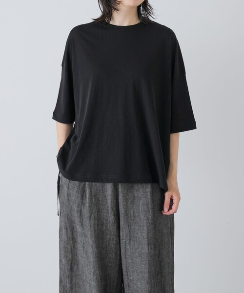 かぐれ（カグレ）の「ハイツイストコットン半袖Tシャツ（Tシャツ/カットソー・レディース・OFF/BLACK/CHARCOAL・Free）」の17枚目の写真
