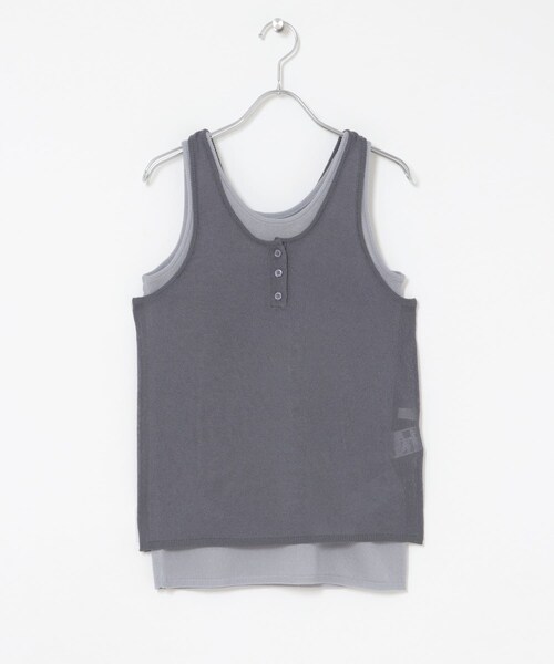 SENSE OF PLACE by URBAN RESEARCH（センスオブプレイスバイアーバンリサーチ）の「『洗濯可』アンサンブルニットタンクトップ（タンクトップ・レディース・NVYxIVO/CHAxGRY/BRNxBLU・One）」の5枚目の写真