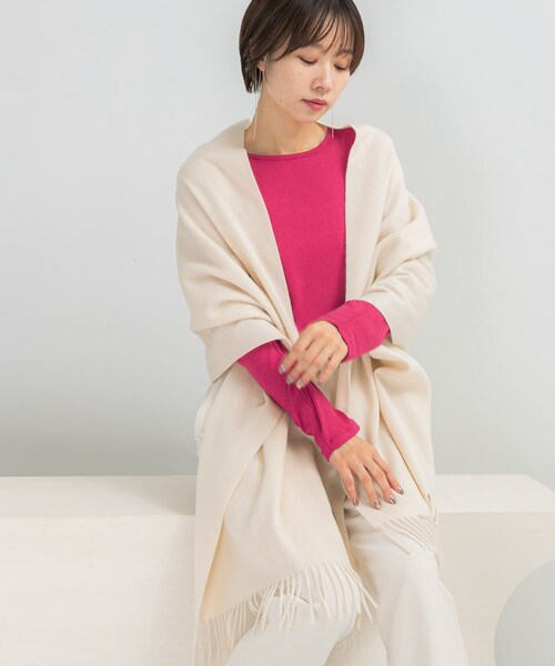 URBAN RESEARCH ROSSO（アーバンリサーチロッソ）の「コットンカシミヤクルーネックカットソー（Tシャツ/カットソー・レディース・OFF/PINK/NAVY・Free）」の19枚目の写真