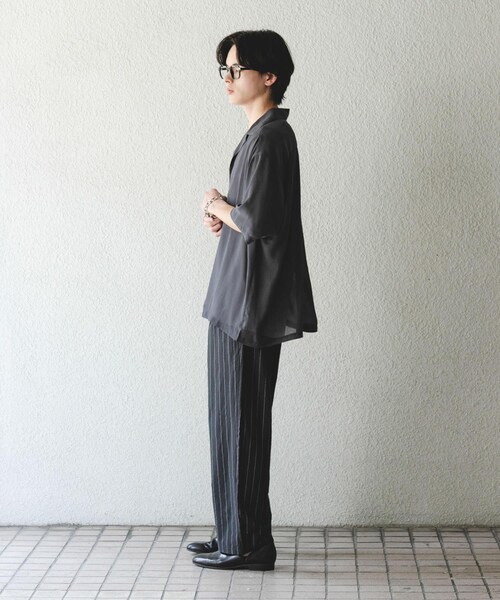 SENSE OF PLACE by URBAN RESEARCH(センスオブプレイスバイアーバンリサーチ)の「ドライタッチストライプイージーパンツ(その他パンツ・メンズ・BLK×WHT/L.GRY×BLK/BEG×WHT・M/L)」の14枚目の写真