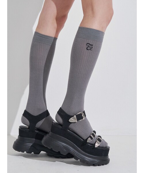 EVRIS（エヴリス）の「オリジナルEロゴハイソックス（ソックス/靴下・レディース・ホワイト/グレー/ブラック・F）」の10枚目の写真