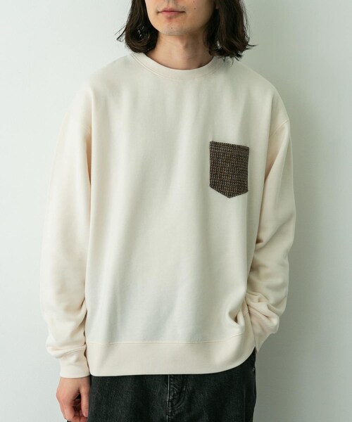 URBAN RESEARCH Sonny Label（アーバンリサーチサニーレーベル）の「HARRIS TWEEDポケットスウェットプルオーバー（スウェット・メンズ・オフ/チャコール/ブラック/ブラウン・M/L）」の7枚目の写真