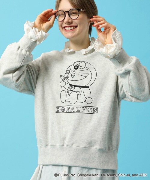 ROPE' PICNIC(ロペピクニック)の「【ドラえもんコレクション】裏毛スウェット(スウェット・レディース・ライトグレー/ピンク・38)」の4枚目の写真