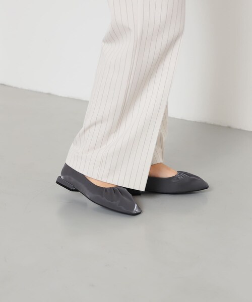 SENSE OF PLACE by URBAN RESEARCH（センスオブプレイスバイアーバンリサーチ）の「シャイニーギャザーフラットシューズ（パンプス・レディース・YELLOW/BLACK/CHARCOAL・S/M/L）」の16枚目の写真