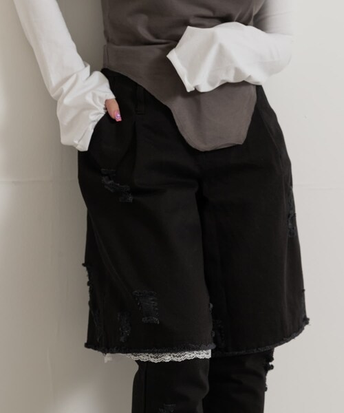 neith.tokyo Twill Lingerie Half Pants