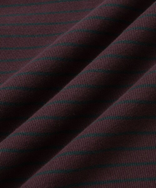 Saturdays NYC(サタデーズ ニューヨークシティ )の「Ryo Stripe Half Zip Polo Sweatshirt(スウェット・レディース・ブラック/ワイン・L/M/S/XL)」の16枚目の写真