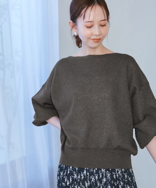 ROPE' PICNIC（ロペピクニック）の「スポンジシアーニットプルオーバー（ニット/セーター・レディース・チャコール/キナリ/グリーン系/ピンク・38）」の11枚目の写真