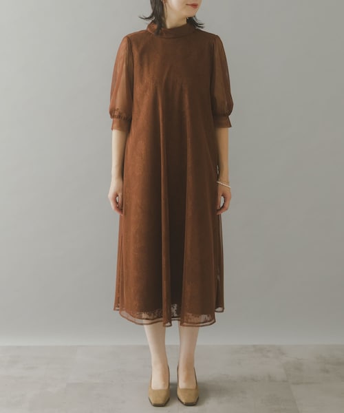 URBAN RESEARCH ROSSO（アーバンリサーチロッソ）の「kaene　チュールレースAラインドレス（ワンピース・レディース・yellow/brown・FREE）」の10枚目の写真