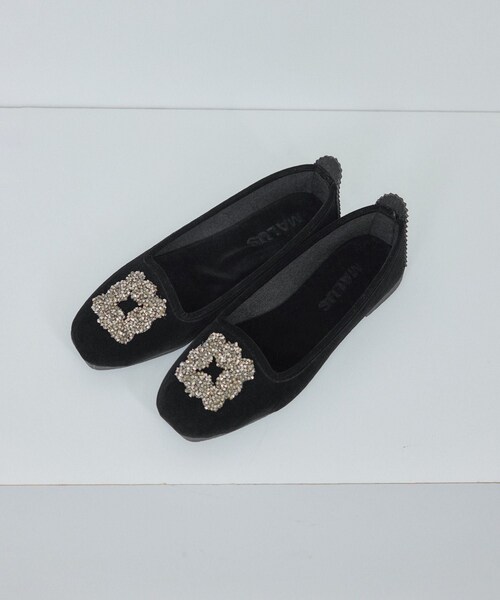 ADAM ET ROPE'(アダムエロペ)の「【MALUS(マリュス)】Velvet bijou shoes / ベルベットビジューパンプス(パンプス・レディース・ブラック・36/37/38/39)」の14枚目の写真