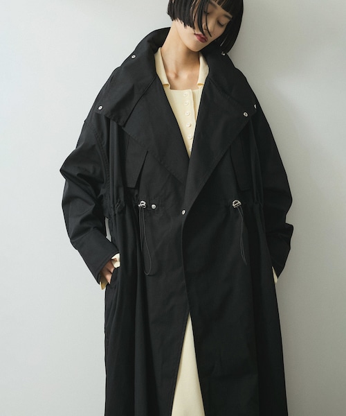 ADAM ET ROPE'(アダムエロペ)の「【WEB限定】スタンドカラーロングモッズコート(モッズコート・レディース・ブラック/オフホワイト/カーキ系・F)」の20枚目の写真