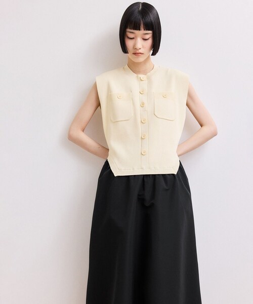 ADAM ET ROPE'(アダムエロペ)の「【WEB限定】・【サステナブル】カーブヘムコンビワンピース(ワンピース・レディース・ブラック系/チャコール/キナリ系・36/38)」の20枚目の写真