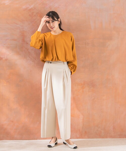 URBAN RESEARCH ROSSO（アーバンリサーチロッソ）の「クロップドバルーンブラウス（シャツ/ブラウス・レディース・ivory/orange/charcoal・FREE）」の19枚目の写真