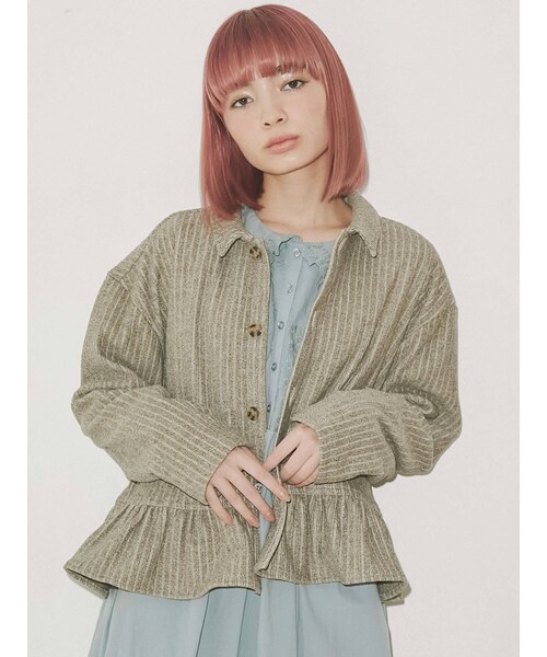 ミックスリブフリルジャケット｜USU GALLERY/ミリタリーフリル