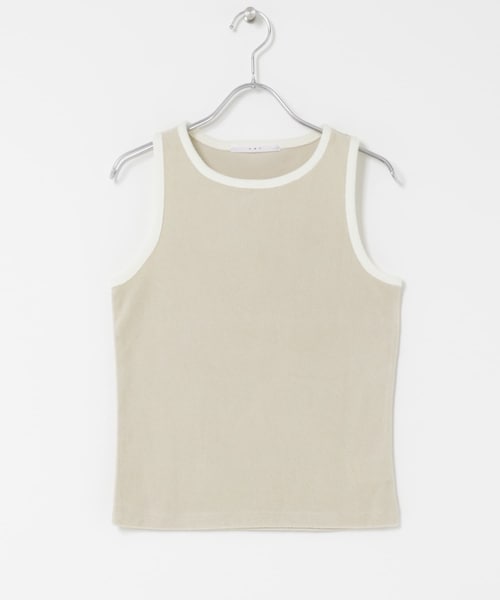 KBF（ケイビーエフ）の「バイカラーパイルタンク（タンクトップ・レディース・BEIGE/BROWN/CHARCOAL・One）」の10枚目の写真