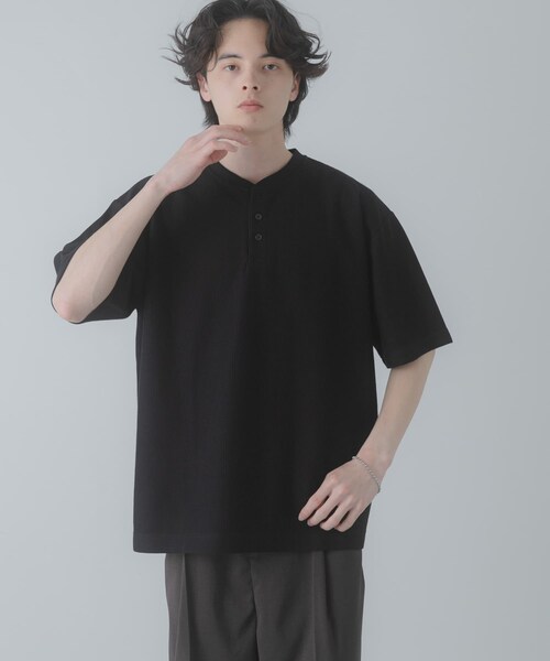 SENSE OF PLACE by URBAN RESEARCH（センスオブプレイスバイアーバンリサーチ）の「ヘンリーネックカノコプルオーバー（Tシャツ/カットソー・メンズ・IVORY/BLACK/GRAY・M/L）」の14枚目の写真