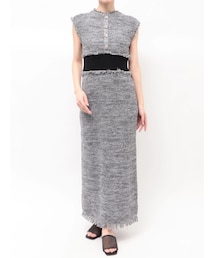 TONAL | サマーツイードリブニットワンピース(ワンピース)