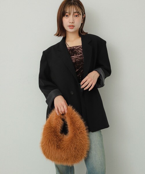 SENSE OF PLACE by URBAN RESEARCH(センスオブプレイスバイアーバンリサーチ)の「ファーラウンドバッグ(ハンドバッグ・レディース・BEIGE/BROWN/MINT・one)」の9枚目の写真