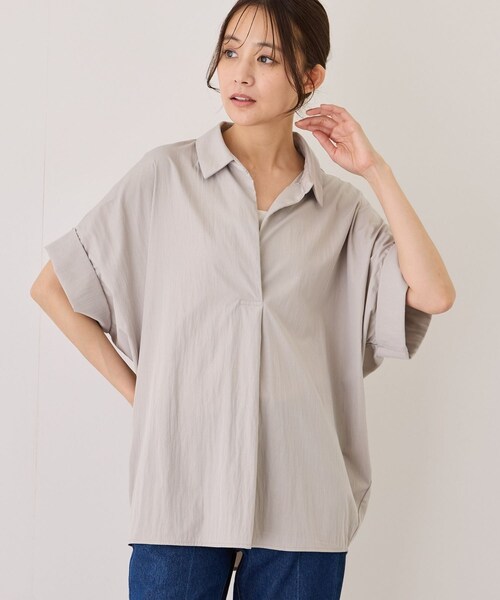 Jayro(ジャイロ)の「オーバーサイズスキッパーシャツ(シャツ/ブラウス・レディース・ブラック/ホワイト系/ベージュ系/ブルー系・M)」の20枚目の写真