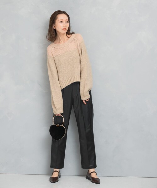 URBAN RESEARCH ROSSO（アーバンリサーチロッソ）の「『WEB限定』ドッキングラメニット（ニット/セーター・レディース・NAVY/PINK/BEIGE・FREE）」の15枚目の写真