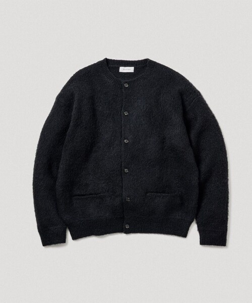 ADAM ET ROPE'（アダムエロペ）の「モヘアミックス オーバーサイズ クルーネックカーディガン（カーディガン/ボレロ・メンズ・ブラック/キャメル/カーキ/レッド・L/M）」の4枚目の写真