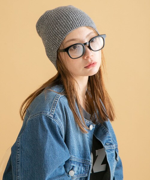 URBAN RESEARCH Sonny Label（アーバンリサーチサニーレーベル）の「スパンコールラメニット帽（ニットキャップ/ビーニー・レディース・グレー/チャコール・one）」の7枚目の写真