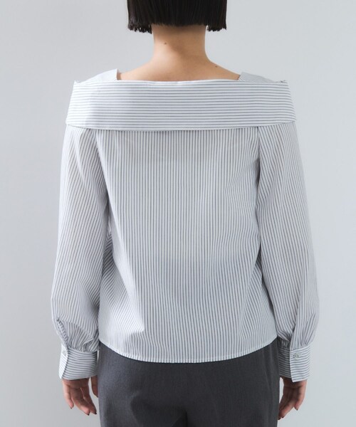 VIS（ビス）の「オフショルライクロングスリーブブラウス/イージーケア（シャツ/ブラウス・レディース・ホワイト系/ネイビー/ブルー系・F）」の20枚目の写真