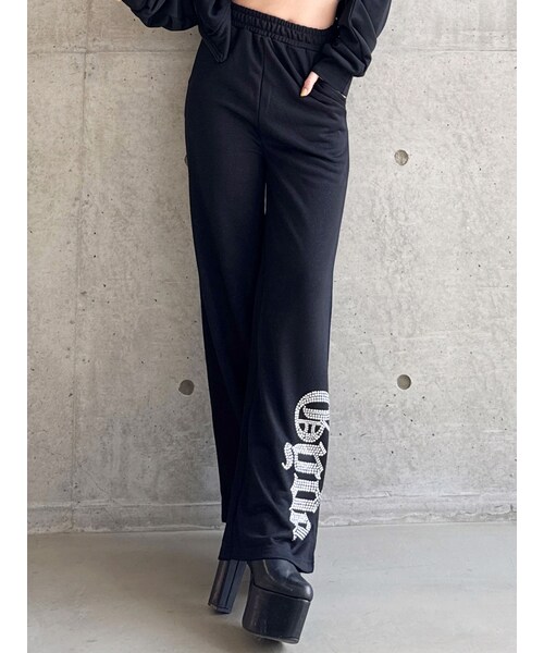 GYDA（ジェイダ）の「NEW GYDAラメフレアパンツ（スウェットパンツ・レディース・オフホワイト/グレー/ブラック・F）」の4枚目の写真