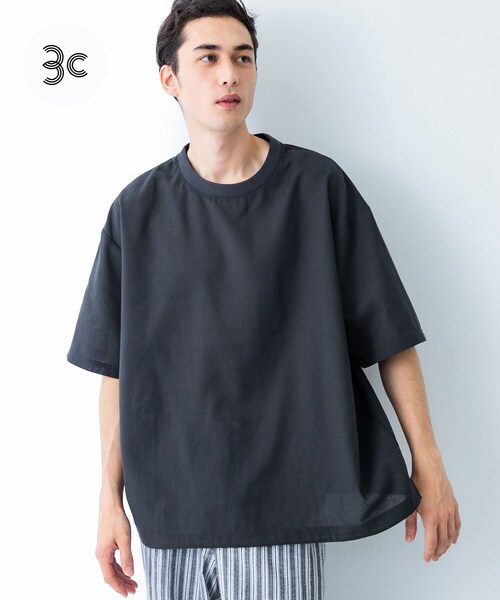 URBAN RESEARCH（アーバンリサーチ）の「『UR TECH DRYLUXE』高機能リネンTシャツ（Tシャツ/カットソー・メンズ・FADE BLACK/BEIGE/BURGUNDY・M/L）」の4枚目の写真