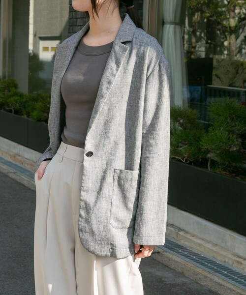 URBAN RESEARCH DOORS(アーバンリサーチドアーズ)の「FORK&SPOON ヘンプ混テーラードジャケット(テーラードジャケット・レディース・CHECK/NAVY・1)」の21枚目の写真