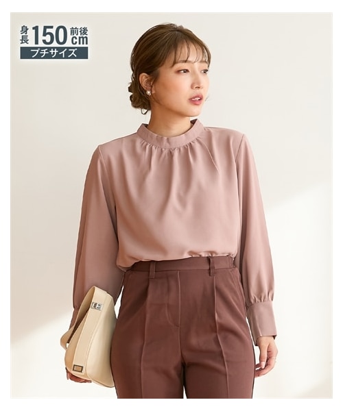 nissen（ニッセン）の「小さいサイズ　とろみギャザーブラウス　低身長さん・小柄女性（シャツ/ブラウス・レディース・エクリュ/ライトグレー/オフホワイト/ピンクベージュ・PSS/PS/PM/PL）」の17枚目の写真