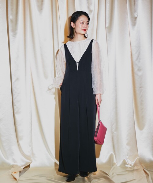 URBAN RESEARCH ROSSO（アーバンリサーチロッソ）の「ワイドパンツデザインオールインワン（サロペット/オーバーオール・レディース・BLACK/BEIGE・36/38）」の15枚目の写真
