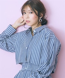 marun | ＜大きいサイズ＞２点セット（ストライプシャツ＋ワンピース） marun(ワンピース)