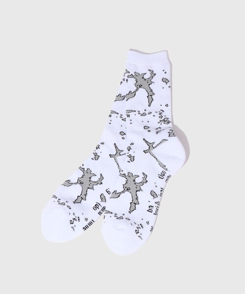 ADAM ET ROPE'（アダムエロペ）の「【BAL/バル】 JACQUARD SOCKS（ソックス/靴下・メンズ・チャコール/ホワイト・F）」の3枚目の写真