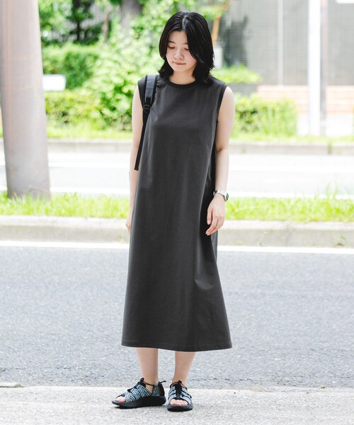 EKAL（エカル）の「『吸水速乾/UVカット』DRY OUT SLEEVLESS ONE-PIECE（ワンピース・レディース・ネイビー/アイボリー/サルチャ/チャコール・FREE）」の18枚目の写真