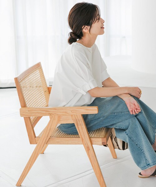 URBAN RESEARCH DOORS（アーバンリサーチドアーズ）の「『仁村紗和さん着用』『UR TECH』サマシェアタックスリーブプルオーバー（Tシャツ/カットソー・レディース・ORANGE/OFF/BLUE/BLACK・M）」の9枚目の写真