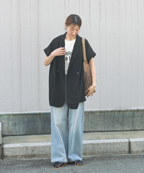 ITEMS URBANRESEARCH（アイテムズ アーバンリサーチ）の「リネンライクジレ（ベスト・レディース・BLK/BEG・FREE）」の8枚目の写真