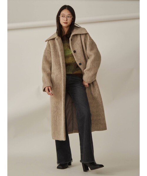 【VEQUM】OVER COLLAR COAT ロングコート EMODA（エモダ）の「【VEQUM】OVER COLLAR COAT（その他アウター