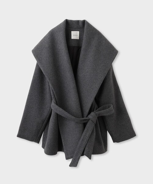ROPE'(ロペ)の「【一部店舗限定】【REALM(レルム)】SHAWL COLLAR HALF COAT|ショートコート 26AW(ステンカラーコート・レディース・ベージュ/グレー・38)」の3枚目の写真