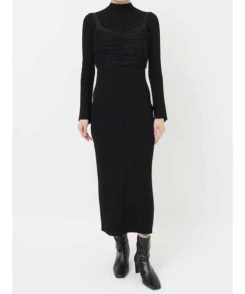 LAGUNAMOON（ラグナムーン）の「チュールビスチェセットニットワンピース（ワンピース・レディース・ブラック/アイボリー/アイスブルー・S/M）」の15枚目の写真