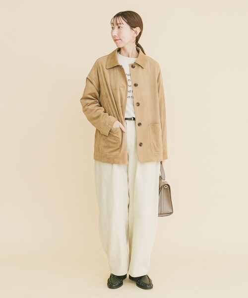 ITEMS URBANRESEARCH（アイテムズ アーバンリサーチ）の「フェイクスエードオーバージャケット（テーラードジャケット・レディース・BEG/BRN・Free）」の14枚目の写真