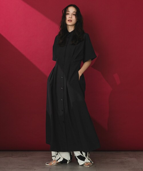 SENSE OF PLACE by URBAN RESEARCH（センスオブプレイスバイアーバンリサーチ）の「『UR TECH DRYLUXE』リネンライクワンピース（ワンピース・レディース・CHARCOAL/KHAKI/L.BLUE・COMPACT/One）」の16枚目の写真