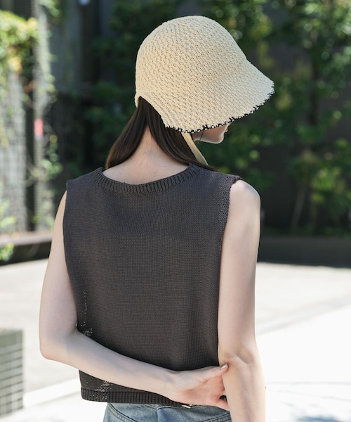 SENSE OF PLACE by URBAN RESEARCH（センスオブプレイスバイアーバンリサーチ）の「ボンネットベルハット（ハット・レディース・IVORY/BLACK・one）」の7枚目の写真