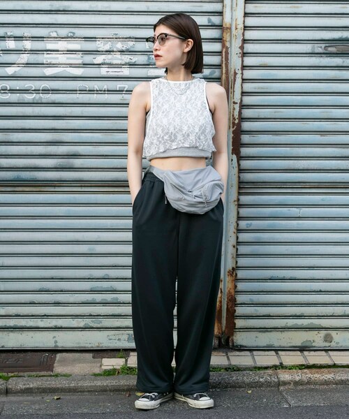 URBAN RESEARCH(アーバンリサーチ)の「TanC TOKYO CRUSHED LACE CROP TANK(その他トップス・レディース・WHITE/BLACK・Free)」の7枚目の写真