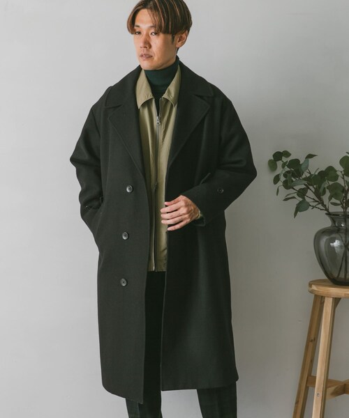 URBAN RESEARCH DOORS(アーバンリサーチドアーズ)の「JAPAN FABRICオーバーチェスターコート(チェスターコート・メンズ・GREEN/GREIGE/BROWN/D.NAVY/BLACK・M/L/XL)」の10枚目の写真