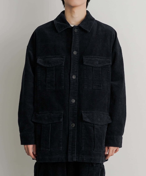 SENSE OF PLACE by URBAN RESEARCH（センスオブプレイスバイアーバンリサーチ）の「『セットアップ対応』 ヘビーコーデュロイBDUジャケット（ミリタリージャケット・メンズ・GRAY/BLACK/NAVY・M/L）」の3枚目の写真