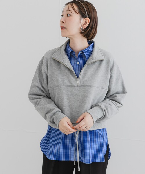 URBAN RESEARCH ROSSO（アーバンリサーチロッソ）の「F by ROSSO　ハーフジップスウェット（スウェット・レディース・GRAY/NAVY・FREE）」の7枚目の写真