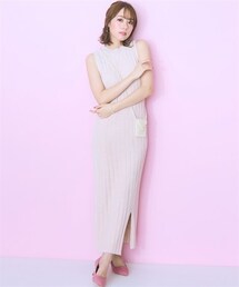 marun | 大きいサイズ ラメモールリブニットワンピース marun(ワンピース)